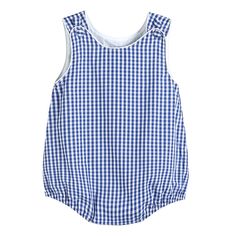 Classic Dark Blue Gingham Baby Bubble Romper - Premium Baby & Toddler Outfits from Lil Cactus - Just $28.95! Shop now at Pat's Monograms Cute Cotton Bubble Romper With Buttons, Summer Cotton Bubble Romper With Button Closure, Cute Gingham Cotton Bubble Romper, Cute Gingham Bubble Romper, Cute Cotton Gingham Bubble Romper, Spring Gingham Bubble Romper For Playtime, Cotton Bubble Romper With Buttons For Spring, Spring Cotton Bubble Romper With Buttons, Plaid Cotton Bubble Romper For Summer