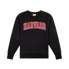 Pro-Weave Crewneck - The Harvard Shop Classic Crew Neck Sweats For Fall, Classic Cotton Sweatshirt With Letter Print, Collegiate Sports Sweater For Fall, Classic Letter Print Sweater For Streetwear, Fall Sports Crew Neck Sweater, Classic Letter Print Sweatshirt For Streetwear, Collegiate Crew Sweatshirt With Graphic Print, Classic Letter Print Sweatshirt For College, Cotton Long Sleeve Sweats For Campus