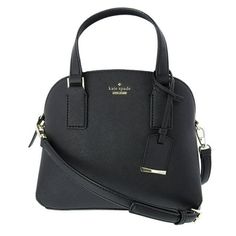 Kate Spade Cameron Street Small Lottie Ladies Black Leather Satchel Bag PXRU8885-001. The cameron street small lottie is a dream mix of sophistication and everyday ease with its compact-yet-functional size. Worn crossbody, in the crook of your elbow or carried in hand, its versatile size, luxe crosshatched leather and gold hardware make it your constant companion. Product dimensions: 8in (H) x 9in (L) x 4in (W). Material: Leather. Gender: Ladies. Color: Black. Hardware color: Gold. Style: Satche Kate Spade Cameron Street, Black Leather Satchel, Leather Satchel Bag, Satchel Bag, Black Hardware, Leather Satchel, Gold Style, Kate Spade New York, Satchel Bags