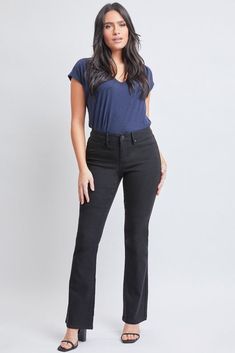 Hyper Stretch Forever Color Mid Rise Bootcut Jeans Faux Front Pockets Single Button,Zip Front Closure Belt Loops Forever Color- Meant to Withstand more wear & washes Measurements- inseam 30 inches, Rise to top edge of band-9 inches, leg Opening 9 inches Fabric- 70% Cotton, 26% Nylon,4% Spandex Size-S-XL Small-4-6,Medium-8-10, Large-12-14, XL-16-18, Color- Black Bling Socks, Types Of Footwear, Everyday Jeans, Bootcut Pants, How To Stretch Boots, Jumpsuit Shorts Rompers, Mug Shots, Short Rompers, Stretch Jeans