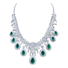 A true piece of art. The intricate design, meticulous craftsmanship, and flawless finishing combine to create a stunning piece that is not only beautiful , but also a work of art , absolutely sophisticated and impressive design. Every detail has been carefully considered, making it a masterpiece of jewelry . Magnificent necklace come in 18k gold with 9 pieces of Natural Zambian Emeralds, spectacular vivid green, extra fine quality and grade , in perfect pear cut, of 25,80 carats, and 1202 piece High End Jewelry, Alexis Bittar Jewelry, 18k Gold Necklace, Zambian Emerald, Multi Strand Necklace, Gorgeous Jewelry, Zambia, Dream Jewelry, Gold Jewelry Fashion