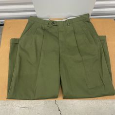 Luciano Barbera Olive Khaki Pants Size 56 Italy Please Refer To Your Size 27 1/2 Inseam That's With Cuff Either Can Be Enlarged Or Cut Shorter One Little Snag On Pants As Seen In Picture Excellent Used Condition Fitted Khaki Cargo Pants With Welt Pockets, Classic Green Bottoms With Welt Pockets, Classic Khaki Bottoms, Classic Khaki Full Length Bottoms, Fitted Military Style Bottoms, Classic Full Length Khaki Bottoms, Green Work Pants With Welt Pockets, Formal Green Bottoms With Pockets, Green Formal Bottoms With Pockets