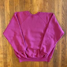 Dope Hanes Her Way crewneck from the '90s. Beautiful pink/magenta color. Raglan style cut. Great condition. Tagged a Women's L but can also fit a Men's S.  Brand: Hanes Size: L Color: Pink Condition: Excellent Pink Crew Neck Sweatshirt For College, Purple Crew Neck Sweater For Streetwear, Retro Pink Sweatshirt For Winter, Sporty Pink Crew Neck Sweater, Purple Crew Neck Sweatshirt, Pink Oversized Crew Neck Sweats, Retro Pink Sweatshirt For Fall, 90s Crew Neck Sweatshirt With Ribbed Cuffs, 90s Style Sweatshirt With Ribbed Cuffs And Crew Neck