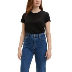 Unmissable! Levi`s Women T-Shirt exclusively at guocali.com 😍. 

------------------------------
#guocali #guocalif Short Blouses, Levis Women, Tees For Women, Casual Wardrobe, Emporio Armani, Black Tee, Womens Clothing Tops