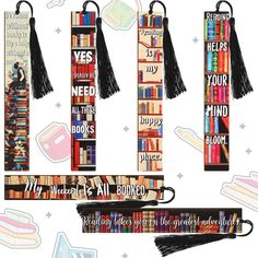 three bookshelves with tassels on them and the words, you need to read