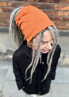 MELANGE ORANGE with GREY  color  tube for dreadlocks, braids or normal, long hair.  The material is cotton and knitwear. Tube is made and designed by Afro-Styl. *Warm and stretchy, two - sided. *Lenght: 11,5 in You can have them in 2 different sizes: *Size S/M - circumference of 19 in - 2in) *Size L/XL circumference 22 in - 2 in) More tubes available here: https://www.etsy.com/shop/AfroStyl Orange Braids, Headband Braids, Rasta Dreads, Brown Dreadlocks, Braids Dreads, White Dreads, Dreadlocks Braids, Braided Dreadlocks, Chunky Babies