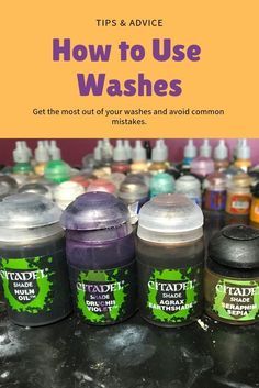 several different types of washes sitting on top of a counter with the words how to use