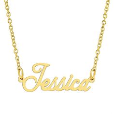 Introducing the KISPER 18K Gold Plated Stainless Steel Personalized Name Pendant Necklace – a unique and meaningful way to express your individuality. This customized necklace features a pendant crafted from durable stainless steel, plated with opulent 18K gold, and delicately designed with your chosen name. The personalized touch adds a special and sentimental element to this elegant accessory. The necklace allows you to carry your name close to your heart, making it a distinctive and stylish p Personalized Pendant Necklace, Customized Necklace, Personalized Gold Necklace, Name Pendant, Gold Name Necklace, Nameplate Necklace, Personalized Pendant, Name Jewelry, Custom Name Necklace