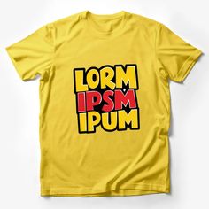 Bold Lorm Ipsum Graphic T-Shirt, Yellow and Red Text Design, Casual Streetwear, Unisex Fashion Tee Male T-Shirt Custom graphic T-Shirt.Customize your color Red Short Sleeve T-shirt With Name Print, Red Funny Tops With Letter Print, Funny Red Tops With Letter Print, Yellow Short Sleeve T-shirt With Name Print, Red Crew Neck T-shirt With Name Print, Yellow Crew Neck Shirt With Letter Print, Basic Crew Neck Shirt With Funny Text, Casual Yellow Tops With Name Print, Red Cotton Tops With Name Print