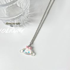 📿 Sanrio Kawaii Necklace Pendant - Adorn Yourself with Cuteness 📿 ✨ Charming Adornment: The Sanrio Kawaii Necklace Pendant isn't just any necklace; it's a delightful accessory that adds charm and style to your attire. Featuring various beloved Sanrio characters, this pendant brings a touch of cuteness to your fashion choices. 💖 Charming Design: With iconic Sanrio characters adorning this pendant, every time you wear it, you celebrate the timeless charm and cuteness of your favorite friends. I Cute Dangle Charm Necklaces For Jewelry Making, Sweet Handmade White Necklaces, Handmade White Sweet Necklace, Sweet White Jewelry With Cute Design, White Kawaii Charm Necklace For Gift, Sweet Handmade White Necklace, White Kawaii Jewelry With Cute Design, Cute White Charm Necklace For Gift, Handmade White Harajuku Jewelry