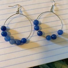 Nwot. Never Worn. Bundle For More Savings! Blue Hypoallergenic Hoop Earrings, Blue Beaded Earrings For Everyday, Blue Hoop Sterling Silver Jewelry, Blue Hoop Earrings In Sterling Silver, Blue Sterling Silver Hoop Jewelry, Blue Hoop Earrings With Ear Wire, Blue Hypoallergenic Hoop Jewelry, Hypoallergenic Blue Hoop Jewelry, Blue Beaded Drop Earrings For Everyday