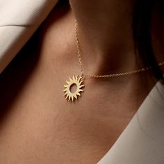 "Bask in the warmth of our Sun Necklace. Intricately designed with radiant details, this piece is a symbol of positivity and energy. Made up in sterling silver, it's a versatile accessory that brings sunshine to your style, perfect for any day or occasion. SHOW YOUR STYLE ✓ Unique: Customize your necklace just for you and create your design. Wear it for everyday use on a birthday, anniversary, Christmas, Mother's Day, Valentine's Day or just on special occasions. ✓ Perfect Gift: Make your friends or family happy with this special gift. ✓ Minimalist Design: Wear this jewelry with pleasure and show off your style with the gorgeous designs. ✓ Satisfaction Guaranteed: Your satisfaction is always our priority. If you have any questions or requests regarding your jewelry, please do not hesitate Sterling Silver Sun Design Spiritual Necklace, Minimalist Sterling Silver Jewelry With Sun Design, Elegant Sterling Silver Sun Design Jewelry, Silver Sun Design Necklace For Gift, Silver Necklace With Sun Design As A Gift, Silver Necklace With Sun Design For Gift, Sun Design Pendant Jewelry As Gift, Sun Design Pendant Jewelry Gift, Symbolic Sun And Moon Jewelry Gift