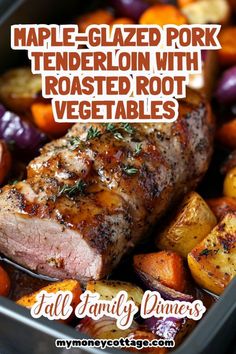 Pork Loin Potatoes Carrots Crock Pot, Roast Pork Tenderloin With Vegetables, Winter Meat Recipes, Pork Loin Roast In Dutch Oven, Half Baked Harvest Pork Tenderloin, Pork Tenderloin For Thanksgiving, Maple Glazed Pork Loin, Roasted Pork Loin With Vegetables, Pork Tenderloin Fall Recipes