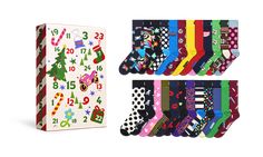 Who said that only the big day is worth celebrating? Make the most out of the whole month of December with our Advent Calendar! A sock a day, for 24 days straight. 
  
  
Count down to Christmas with our 24-Pack Advent Calendar Gift Set, featuring a daily dose of festive fun. Behind each of the 24 doors, discover a new pair of vibrant socks to add some holiday cheer to your wardrobe. From classic red and green to bold, playful patterns, this advent calendar is the perfect way to build anticipati Sock Advent Calendar, Socks Advent Calendar, Calendar Gift, Advent Calendar Gifts, Month Of December, Calendar Gifts, Guy Stuff, Happy Socks, Who Said