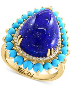 in stock Lapis Lazuli Diamond Ring, Blue Turquoise Ring In 14k Gold, Blue Turquoise 14k Gold Fine Jewelry Ring, Fine Jewelry Yellow Gold Turquoise Ring With Accent Stones, Fine Jewelry Multi-stone Turquoise Ring In Yellow Gold, Pear Halo Ring, Pear Halo, Heirloom Jewelry, Lapis Jewelry