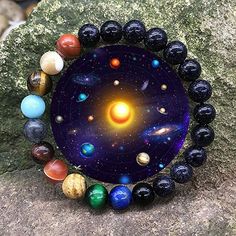 It has a lot of character and is realistic. It's perfect for gifts and collection . Each piece is handmade and may vary in size and shape. We will pack it carefully and the item will be delivered to you safe . Small Gifts For Men, Solar System Bracelet, Chakra Beads Bracelet, Bracelet Chakra, Chakra Beads, Bracelet Couple, Universe Galaxy, Natural Stone Bracelets, Chakra Bracelet