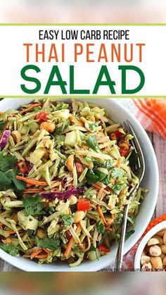 a bowl filled with salad and garnished with cilantro, pine nuts