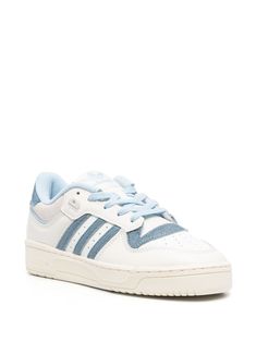 Find ADIDAS Rivalry Low 86 Leather Sneakers on Editorialist. off-white/sky blue calf leather logo patch at the tongue signature 3-Stripes logo perforated detailing round toe front lace-up fastening branded insole flat rubber sole Adidas Rivalry Low, Adidas Rivalry, White Sky, Leather Logo, Sneakers White, Leather Sneakers, Patch Logo, Sky Blue, Calf Leather