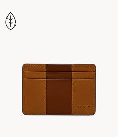 Everett Card Case - ML4398210 - Fossil Pvc Trim, Brown Wallet, Leather Card Case, Wallet Men, Card Case, Card Slots, Fossil, Slots, Fashion Bags