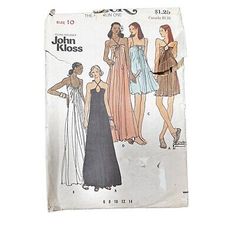 an old sewing pattern for women's evening dresses