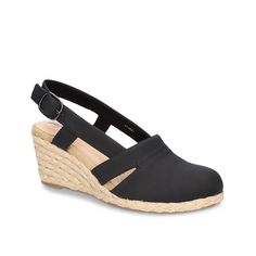 Easy Street-Stargaze Espadrille Wedge Sandal The Easy Street Stargaze espadrille wedge sandal brings beach side vibe to casual day look. Built on an espadrille wedge heel, this slingback sandal is topped with padded insole for supreme comfort. Summer Wedge Heels With Arch Support, Closed Toe Wedge Sandals With Arch Support For Vacation, Summer Wedge Sandals With Arch Support, Spring Beach Wedge Sandals With Arch Support, Adjustable Closed Toe Wedge Sandals, Comfortable Adjustable Closed Toe Wedge Sandals, Casual Closed Toe Wedge Sandals In Synthetic, Casual Closed Toe Synthetic Wedge Sandals, Casual Closed Toe Wedge Sandals