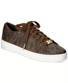 Mk Sneakers, Mk Shoes, Sneakers Outfit Summer, Michael Kors Shoes Sneakers, Michael Kors Sneakers, Sneakers Fashion Outfits, Summer Sneakers, Brown Sneakers, Trendy Sneakers