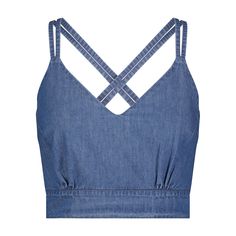 Elevate your summer style with our Area Stars Cropped Denim Top, a contemporary essential for warm-weather wardrobes. Crafted with a chic cropped silhouette, this top exudes casual sophistication. The adjustable criss-cross back and back tie detail add a touch of flair and ensure a customizable fit, while the denim fabric provides both comfort and durability. Pair it with the matching skirt bottom, sold separately, for a coordinated look that effortlessly transitions from day to night. Embrace t Versatile V-neck Crop Top For Summer, Chic Cropped Hem Crop Top For Summer, Trendy V-neck Denim Top For Summer, Casual Cropped Tank Top For Day Out, Cotton Crop Top For Day Out With Cropped Hem, Cotton Cropped Top For Day Out, Fitted Cropped Summer Tops, Casual Crop Top With Cropped Hem For Day Out, Fitted Cross Back Tank Top For Summer