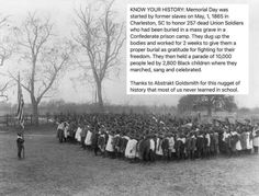 an old black and white photo with the caption that reads, know your history memorial day was started by four years ago