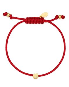 Zoe Lev 14K Yellow Gold Red Disc Fortune Diamond Bracelet Red Bracelet For Protection, Rudraksha Jewelry, Weaving Inspiration, Red Bracelet, Red String Bracelet, Bracelet Simple, Red String, Red Bracelets, Secret Society