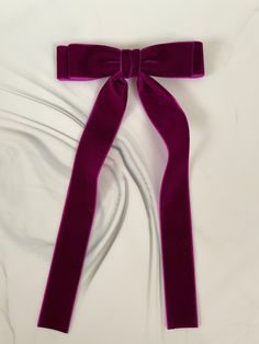 This velvet bow measures 5" wide and 7" in length attached to a silver coloured French Barratte. This is a very elegant looking bow that is suitable for both children and adults.  Customizable ribbon ends. Please specify if you would like a "V-cut" , "Diagonal cut" or "Straight cut" at the note of the order.  If you would like a bow in this design, feel free to message me for more colour options. Each item is handmade. The item you receive might vary slightly from the product picture due to the Berry Hair, Velvet Hair Bow, Ribbon Ends, Velvet Hair, French Barrette, Velvet Bow, Barrette Clip, Straight Cut, Barrettes