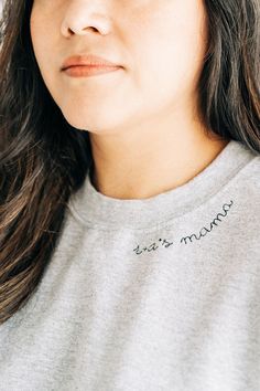 "Our Custom Embroidered Mama Sweatshirt will keep you cozy and stylish. This sweater makes the perfect gift for the mom in your life!   Pair it with our Beaded Mama Earrings to make a fun/unique gift for that special mama: https://www.etsy.com/EmbroiWear/listing/1206420013/mothers-day-earrings-baby-shower-gift?utm_source=Copy&utm_medium=ListingManager&utm_campaign=Share&utm_term=so.lmsm&share_time=1648671127041 One personalized Name + the word Mama is embroidered on the sweatshirt along the crew Casual Sweatshirt With Embroidered Graphics As Gift, Custom Embroidered Relaxed Fit Tops For Loungewear, Custom Embroidery Loungewear Tops, Relaxed Fit Tops With Custom Embroidery For Loungewear, Fall Gift Sweatshirt With Embroidered Graphics, Fall Sweatshirt With Embroidered Graphics For Gift, Casual Sweatshirt With Letter Embroidery As Gift, Relaxed Fit Top With Embroidered Text For Gift, Crew Neck Top For Mother's Day Loungewear