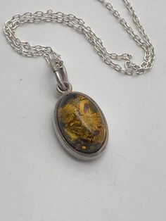 Vintage sterling silver amber pendant. Pendant measures .75 inches long by .25 in  wide on a brand new 18 in chain . Necklaces Silver, Amber Pendant, Amber Ring, Jewelry Lookbook, Silver Art, Amber Jewelry, Onyx Ring, Jewelry Inspo, Vintage Sterling Silver