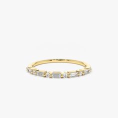 14K Baguette and Round Diamond Ring – Ferkos Fine Jewelry Measure Ring Size, Round Diamond Ring, Round Rings, Baguette Diamond, Favorite Rings, Eternity Bands, Gold Yellow, Round Diamond, Winter Wonderland