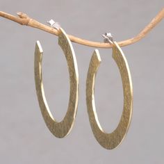 Hariyono of Indonesia creates this gorgeous pair of half-hoop earrings. This pair is crafted of brass with a textured finish and are worn on sterling silver posts. Brass Cuff Bracelet, Brass Cuff, Leather Wrap Bracelet, Wrap Rings, Jewelry Packaging, Jewelry Gift Box, Bracelet Sizes, Free Jewelry, Bracelet Designs