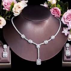 Complete your wedding look with this elegant Bridal Necklace and Earring Jewelry Set. The set is designed to add a touch of sophistication and style to your bridal ensemble, making you shine on your special day.
– This bridal a plus cubic zirconia gemstone necklace set is perfect for adding elegance to any bridal ensemble.– Made with high-quality materials, this set includes a stunning necklace and matching earrings for a complete look.– Perfect for pageant, bridal, bridesmaid, prom, quinceañera Unique Wedding Necklaces, Crystal Bridal Jewelry Sets, Real Diamond Necklace, Wedding Party Accessories, Wedding Look, Prom Jewelry, Fashion Jewelry Sets, Women Necklace, Fancy Jewellery