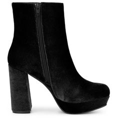 A must-have for fall and winter! This pair of thick-heeled round-toed boots is so versatile! Its thick heel design makes you walk lightly without worrying about foot pain; the round-toed design is very versatile and can be paired with skirts and jeans! This pair of boots is also very high-heeled, which is very flattering to the leg shape Whether it is shopping or dating, attending parties can wear the women's round-toe faux velvet block heels and ankle boots, this pair of shoes can be matched wi Winter Heels With Reinforced Block Heel, Fall Platform Boots With Padded Ankle And Block Heel, Fall Chunky Platform Heels With Block Heel, Chunky Platform Block Heel For Fall, Chunky Platform Block Heels For Fall, Winter Platform Boots With Padded Block Heel, Winter Boots With Padded Heel And Block Heel, Fall Chunky Platform Heeled Boots With Block Heel, Winter Round Toe Heeled Boots With Padded Heel