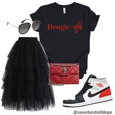 “Bougie” Tee – Saved & Still Dope Tulle Skirts Outfit, Classy Casual Outfits, Classy Casual, Shirt Fits, Casual Chic Outfit, Cute Swag Outfits, Look Vintage, Fall Fashion Outfits, Unisex Style