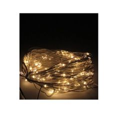 a string of lights on a black background