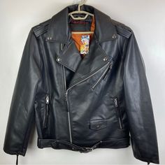 Nwt Robert Graham Racer Lined Size Small Jacket Black Zipper Leather Jacket Leather Jacket For Biker Events With Ykk Zipper, Biker Clubs, Small Jacket, Heavy Jacket, Great Father, Cargo Jacket, Robert Graham, Sports Blazer, Open Road