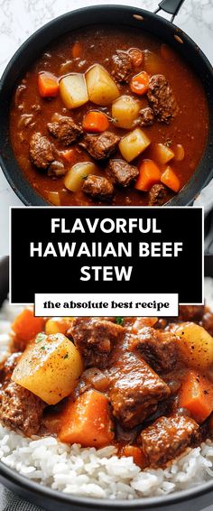 Image for Flavorful Hawaiian Beef Stew Hawaiian Beef Stew Crockpot, Filipino Beef Stew Recipe, Hawaiian Beef Stew Recipe, Asian Stew, Hawaiian Beef, Filipino Beef Stew, Crock Pot Beef Stew, Stews Recipes, Beef Stew Crockpot