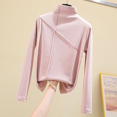 Need to warm your body during this winter, this fashionable item is for you. Do you wanahavit?Size S: Shoulder:36cm Bust Size:86cm Length:65cm Sleeve Length:55cmM: Shoulder:37cm Bust Size:90cm Length:66cm Sleeve Length:56cmL: Shoulder:38cm Bust Size:94cm Length:67cm Sleeve Length:57cmXL: Shoulder:39cm Bust Size:98cm Length:68cm Sleeve Length:58cm2XL: Shoulder:40cm Bust Size:102cm Length:69cm Sleeve Length:59cmSize mearsured by ourselves,sometimes has some errors, but always within 3cm."- ": refe Womens Basic Tops, Winter Turtleneck, Shirt Korean, Chic Sweaters, Ladies Tee Shirts, Winter Tops, Fashion Korean, Basic Tops, T Shirt Women