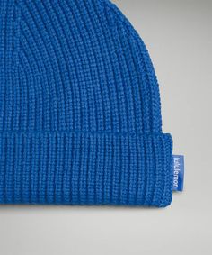 Close-Fit Wool-Blend Ribbed Knit Beanie | Unisex Hats | lululemon Solid Color Ribbed Beanie Hat, Trendy Blue One Size Beanie, Blue Knitted Beanie One Size, Blue Wool Knitted Beanie, Blue One-size Knit Beanie, Ribbed Knit Beanie, Knit Beanie, Wool Blend, Ribbed Knit