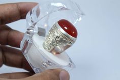 Blood red Aqeeq/agate akik yamni yamani Yemeni ring Sterling Silver Engraved Black Aqeeq rounded Dark liver color. Beautiful handy work. heavy ring for heavy hands As Imam Jafar Al Sadiq Says: A Prayer with an Aqeeq is 40 times better than one without it. Comes with Real Precious Aqeeq . this ring is for you if you understand the significance of this stone and its benefits. Used in astrological practices , this stone is best for Many Signs. Blood Red, A Prayer, Ring Sterling Silver, Solitaire Ring, Sterling Ring, Turquoise Ring, Sterling Silver Rings, Agate, Gemstone Rings