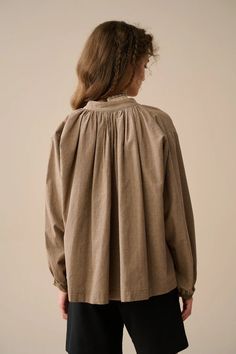 Zora 32 | Puff sleeve linen blouse – Linennaive Cottagecore Blouse, Victorian Blouse, Delicate Embroidery, Oversized Blouse, Deep Brown, The Night Sky, Brown Fabric, Linen Blouse, Embroidered Blouse