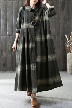 Plus Size-Casual Linen Plaid Dress Loose Long Sleeve Dress Traditional Saree Look For Wedding, Saree Styles Modern Classy, South Indian Saree Look, Saree Look For Wedding Party, Ethnic Saree Look, Loose Long Sleeve Dress, Pola Topi, Fancy Sarees Party Wear, Wedding Blouse Designs