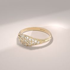 The Diamond Sparkle Ring is a delicate and captivating piece of jewelry designed for women who appreciate elegance and charm. Crafted in 14k solid gold, this signet ring features a bedazzling display of pave-set diamonds that glisten and shimmer with every movement.    The ring can be made with yellow, rose, or white gold, please choose your size from the dropdown menu options above. 𝐑𝐢𝐧𝐠 𝐃𝐞𝐭𝐚𝐢𝐥𝐬: ❥ Solid gold, available in 10, 14 & 18 karats. ❥ Gold Color Options: White Gold, Yellow 14k Gold Cluster Diamond Ring, Dainty Yellow Gold Diamond Signet Ring, Heirloom Style White Gold Stackable Rings, Gold Cluster Diamond Ring In 14k, Dainty Yellow Gold Crystal Ring With Diamond Accents, Dainty Cluster Diamond Promise Ring, Classic 14k Gold Cluster Diamond Ring, Heirloom 14k Gold Crystal Open Ring, Heirloom Style Stackable Rings With Diamond Accents