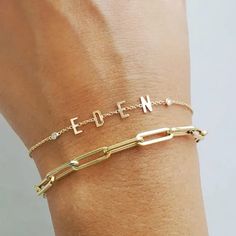 Paper Clip Link Chain 14K Gold Bracelet 18k Gold Bracelet, Simple Bangle, Yellow Gold Jewelry, Paying Attention, Gold Paper, Pretty Bracelets, Gold Bracelet Chain, Tennis Bracelet Diamond, 8 Weeks