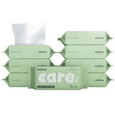 the care wipes are lined up on top of each other