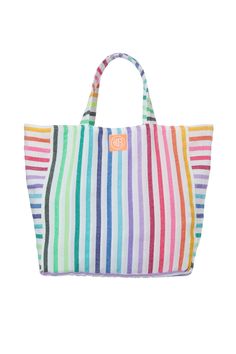 Best Beach Bag, Mexican Fabric, Tote Beach Bag, Color Block Tote, Neoprene Tote, Oversized Tote, White Tote, Beach Tote Bags, Rainbow Stripes