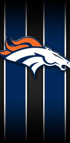 the denver football team logo on a striped background